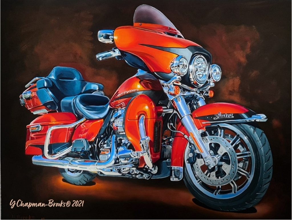 Motorbike Acrylic by Yvonne Chapman Brooks