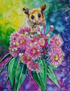 Possum. Watercolour by Yvonne Chapman Brooks