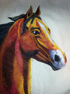 Sewing the horses head straight and zig zag only