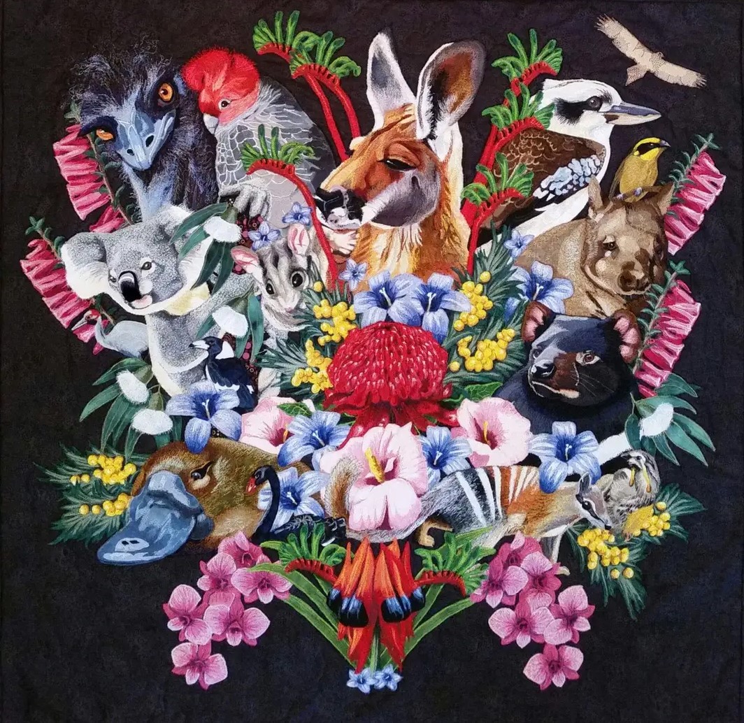 Australia's Bouquet Textile art by Yvonne Chapman-Brooks