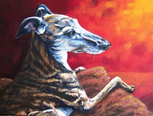 Wilma Greyhound Painting by Yvonne Chapman Brooks