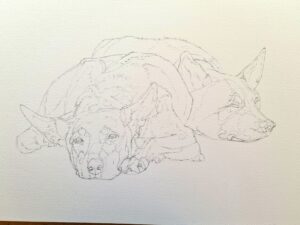 initial sketch for Cossack Art Awards by Yvonne Chapman Brooks